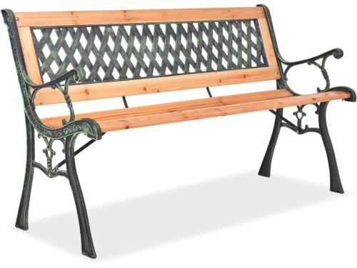 Houten Tuinbank - Parkbank Buiten - Ontspannen Buiten - Smeedijzeren