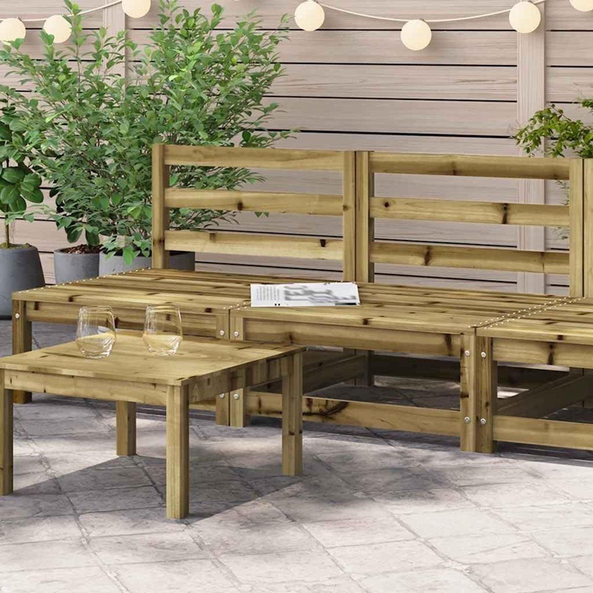 houten tuinbanken balkonset tuin buiten zitten onder