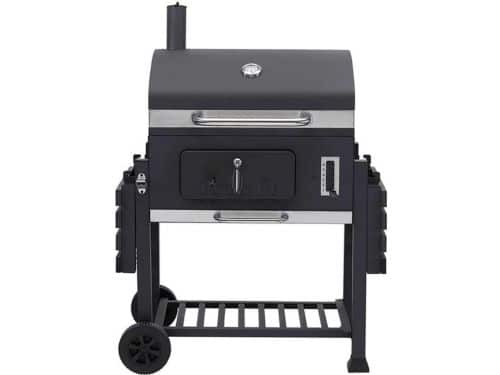 Houtskoolgrill - BBQ-rokergrill - met Grillroosters - Thermometer - Planken
