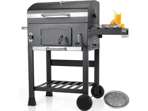 Houtskoolgrill met Deksel, Grill Grillwagen BBQ Smoker XL
