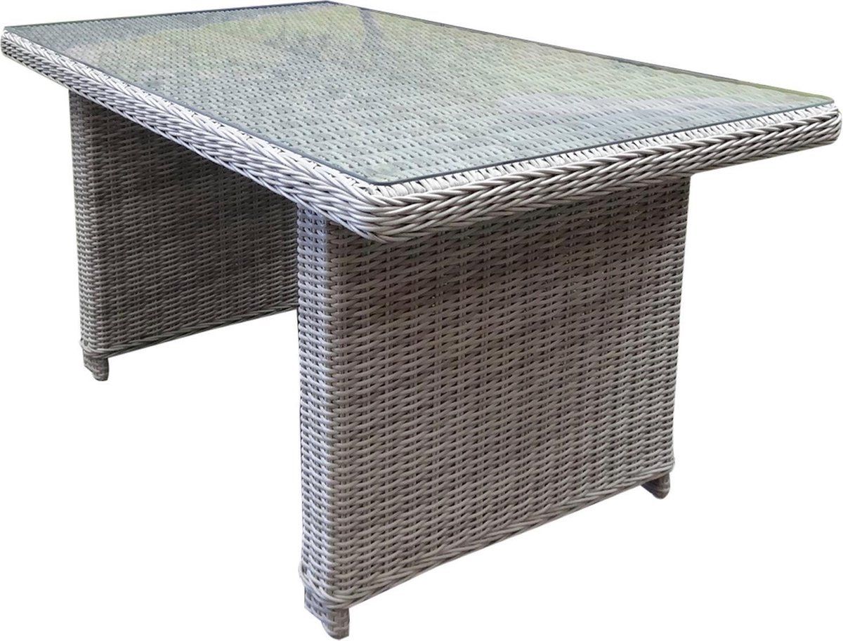 ibiza lounge dining tafel 120x80xh70 cm wit grijs