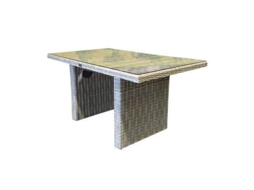 Ibiza lounge-dining tafel 140x80xH70 cm wit grijs