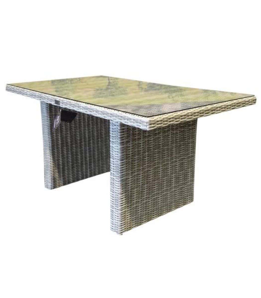 ibiza lounge dining tafel 140x80xh70 cm wit grijs