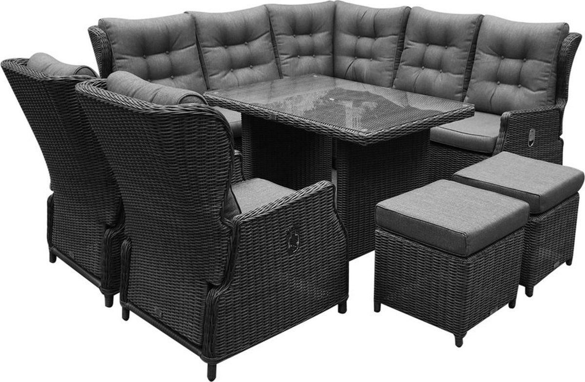 ibiza premium hoek dining loungeset 8 delig antraciet