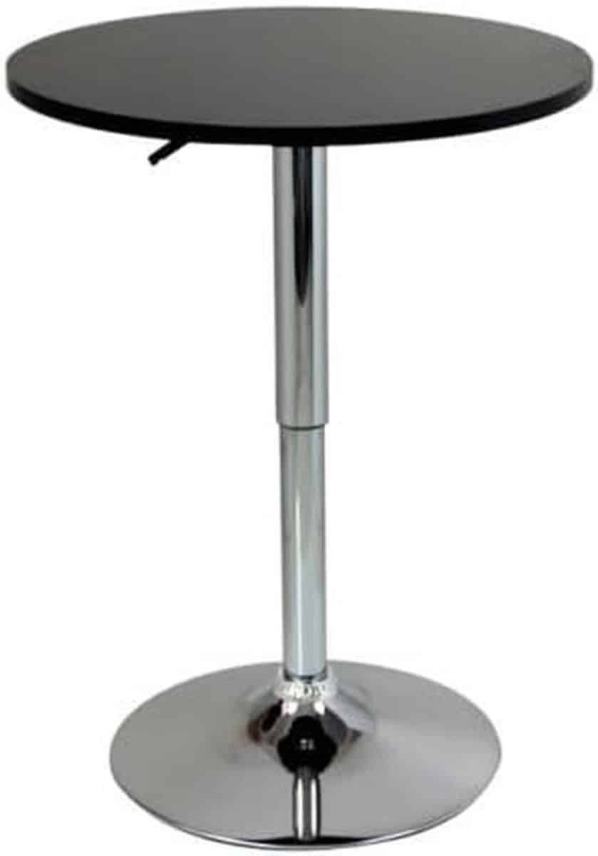 in hoogte verstelbare ronde bartafel met 360° draaibaar tafelblad