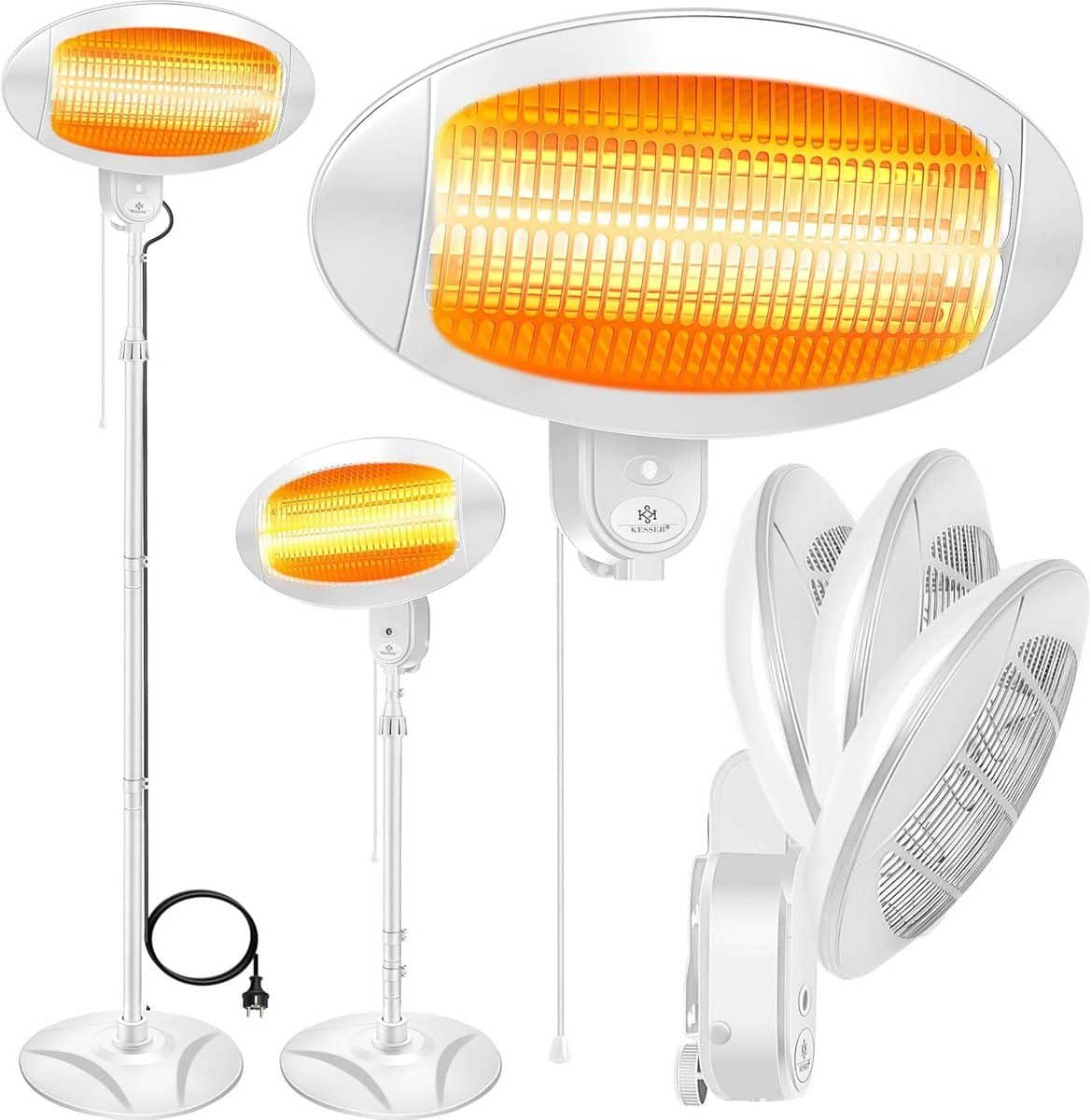 infrarood terrasverwarmer 2000w hoogte instelbaar & kantelbaar binnen en