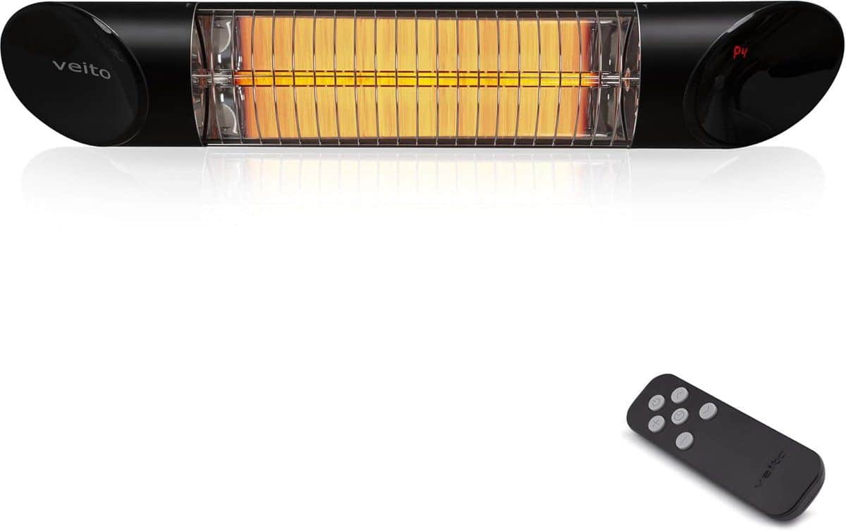 infrarood warmtestraler 1200 watt met afstandsbediening 4 warmtestanden voor