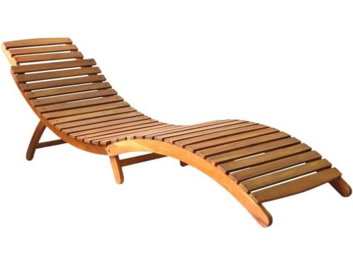 Inklapbaar Ligbed voor Tuin en Terras van Massief Hout