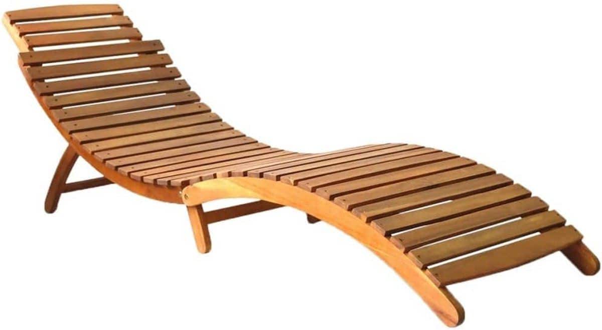 inklapbaar ligbed voor tuin en terras van massief hout