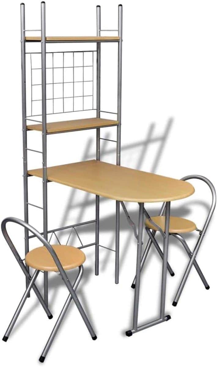 inklapbare ontbijtset tafel met 2 stoelen compacte barset voor