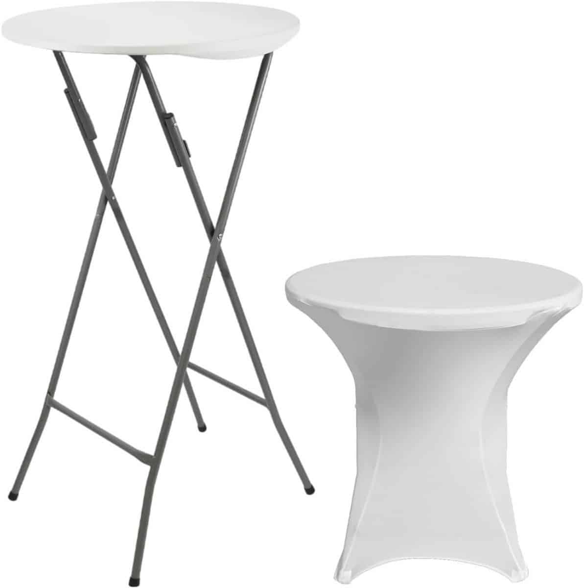 inklapbare ronde klaptafel met afdekking 61 x 105 cm