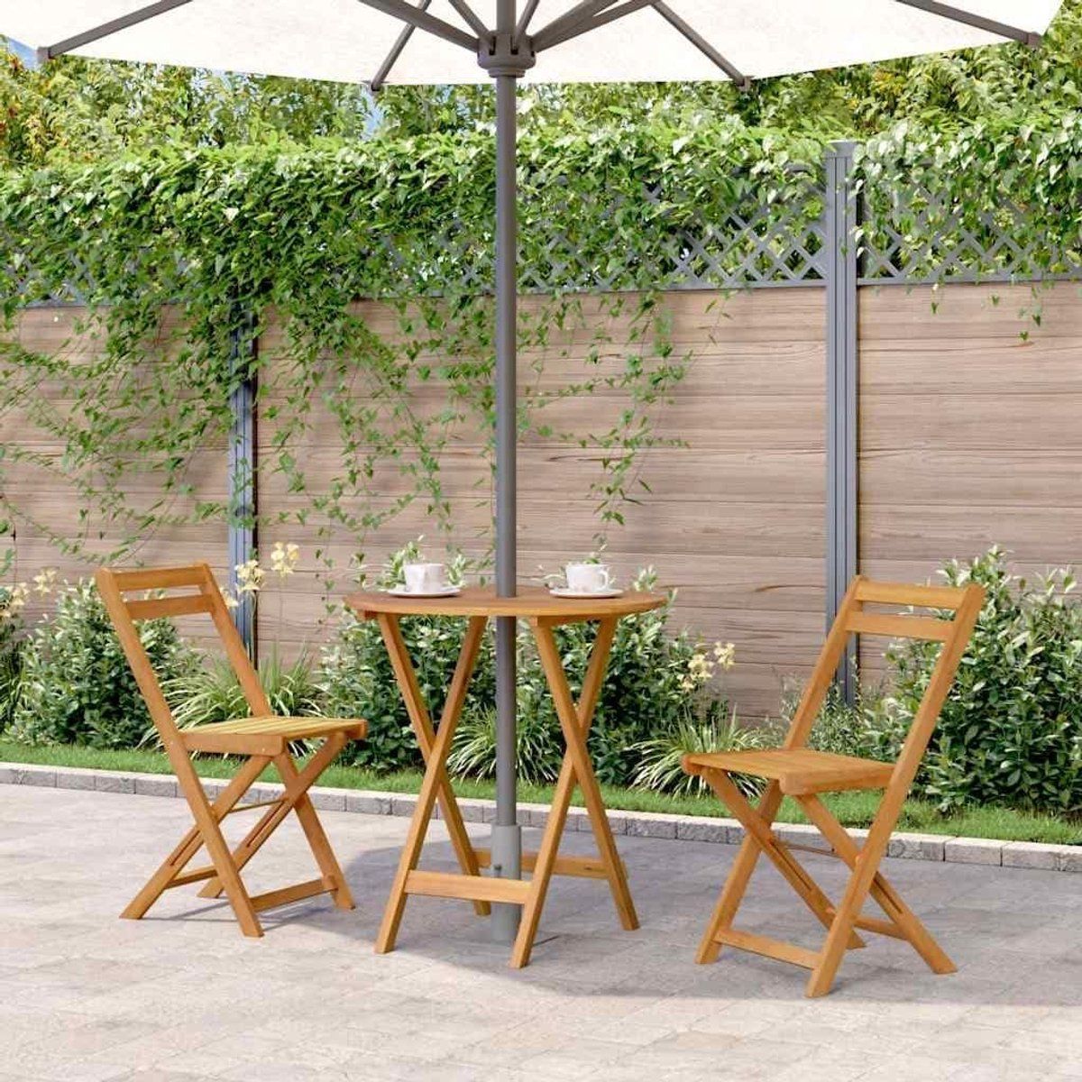 inklapbare tuintafel houten bijzettafel buiten genieten massief