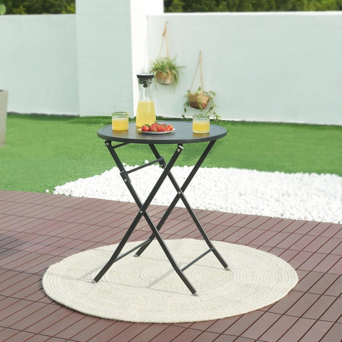inklapbare tuintafel Ø62 cm stalen klaptafel voor binnen en