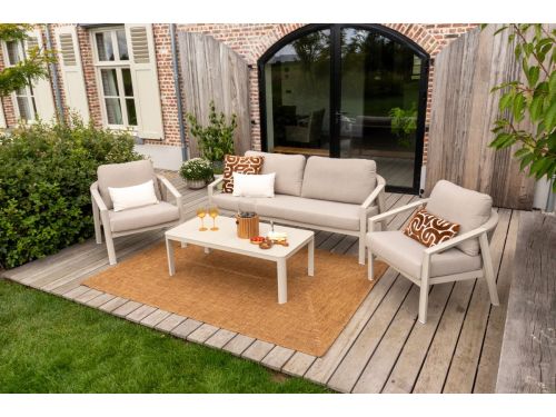 Ivola stoel-bank loungeset (4-delig) - Rope/Zand