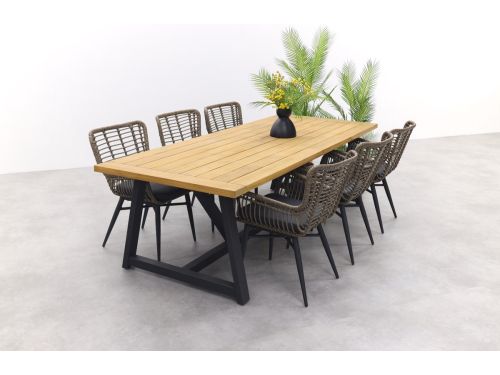 Jasmine Naturel/Noah 6-persoons dining tuinset 260x100 - Teak OP=OP