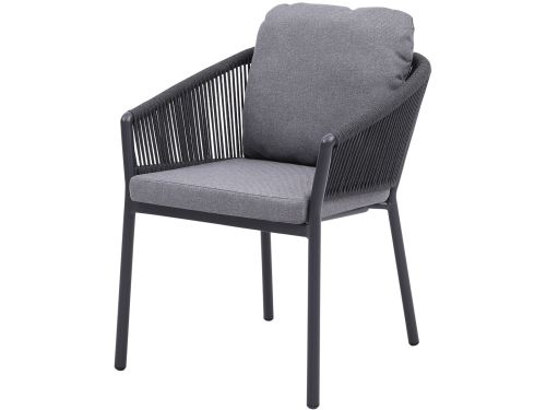 Joshua dining tuinstoel rope aluminium antraciet