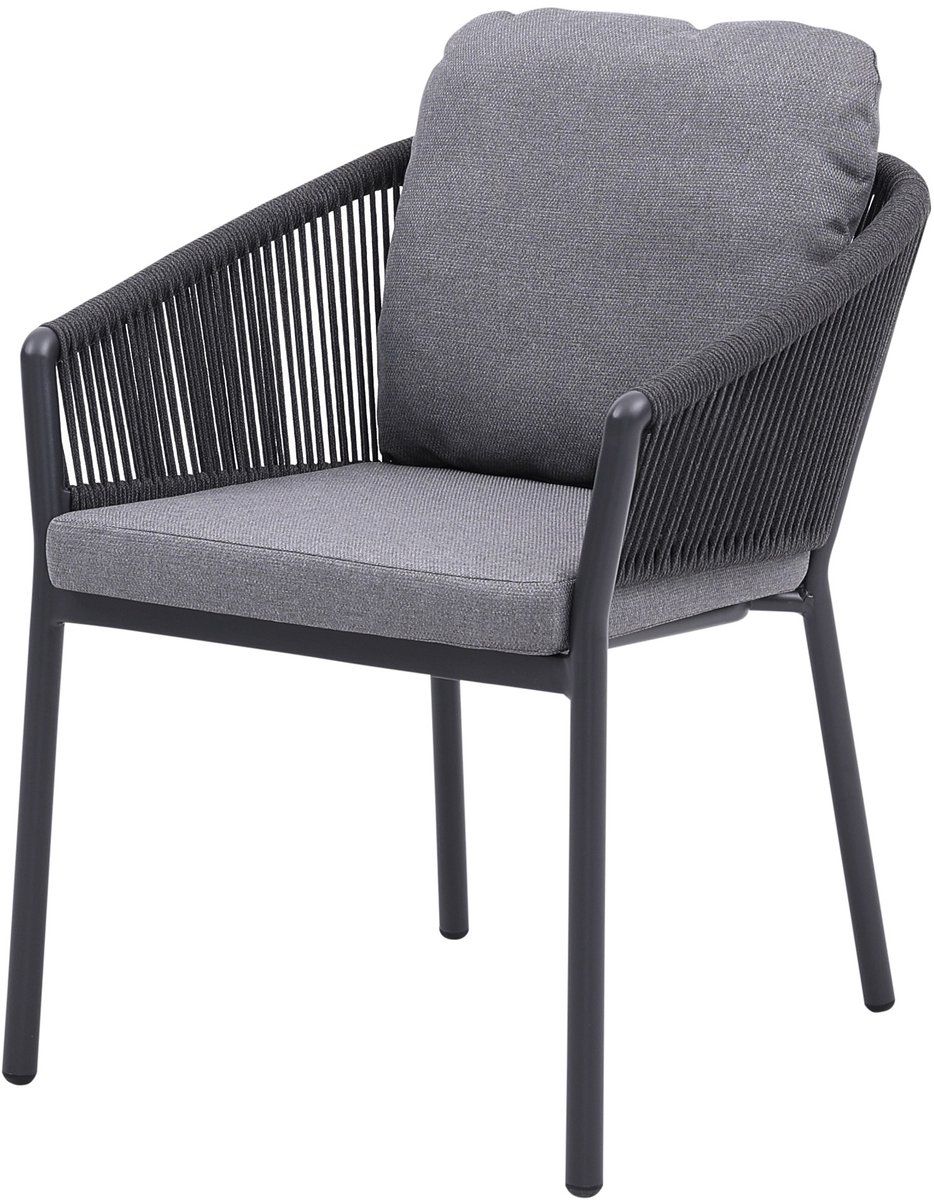 joshua dining tuinstoel rope aluminium antraciet