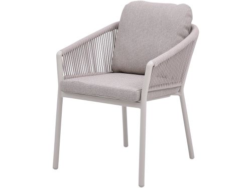 Joshua dining tuinstoel rope aluminium latte zand