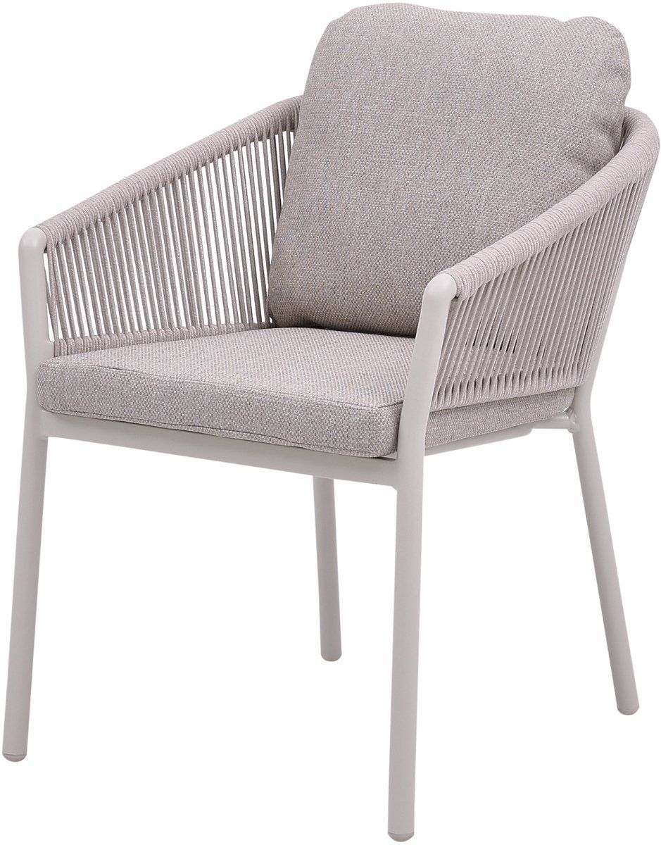 joshua dining tuinstoel rope aluminium latte zand