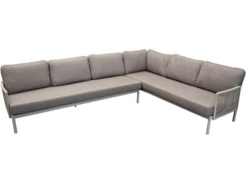 Joshua hoek loungeset 2 delig aluminium latte