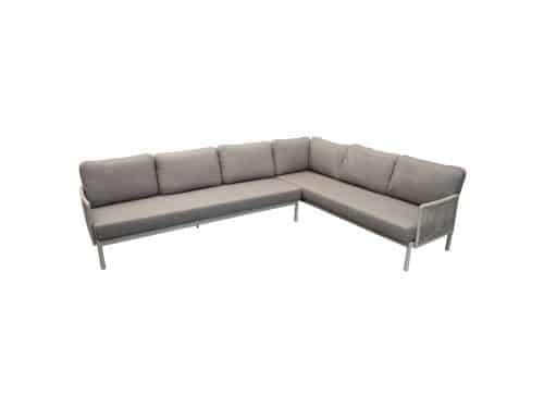 Joshua hoek loungeset 2 delig aluminium latte