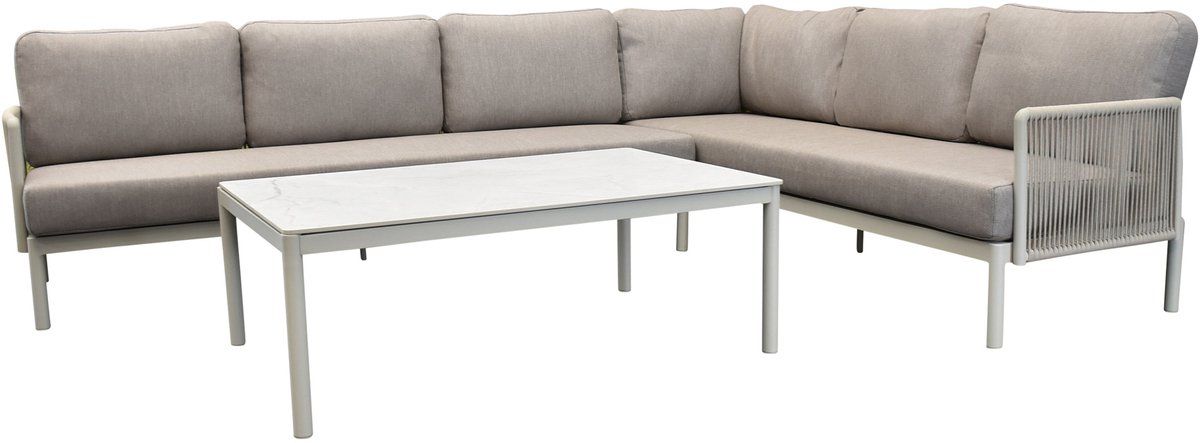 joshua hoek loungeset 3 delig aluminium latte
