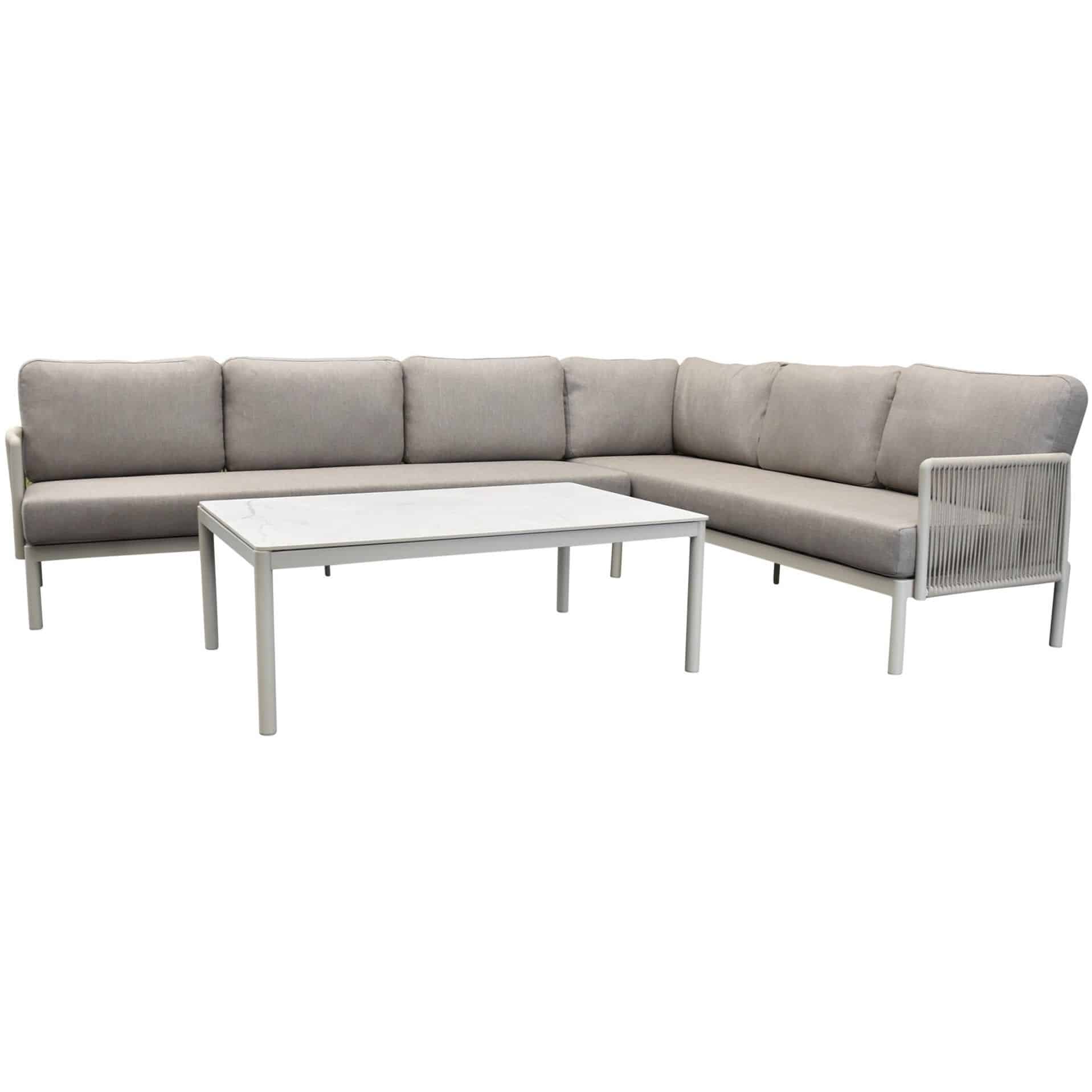 joshua hoek loungeset 3 delig aluminium latte