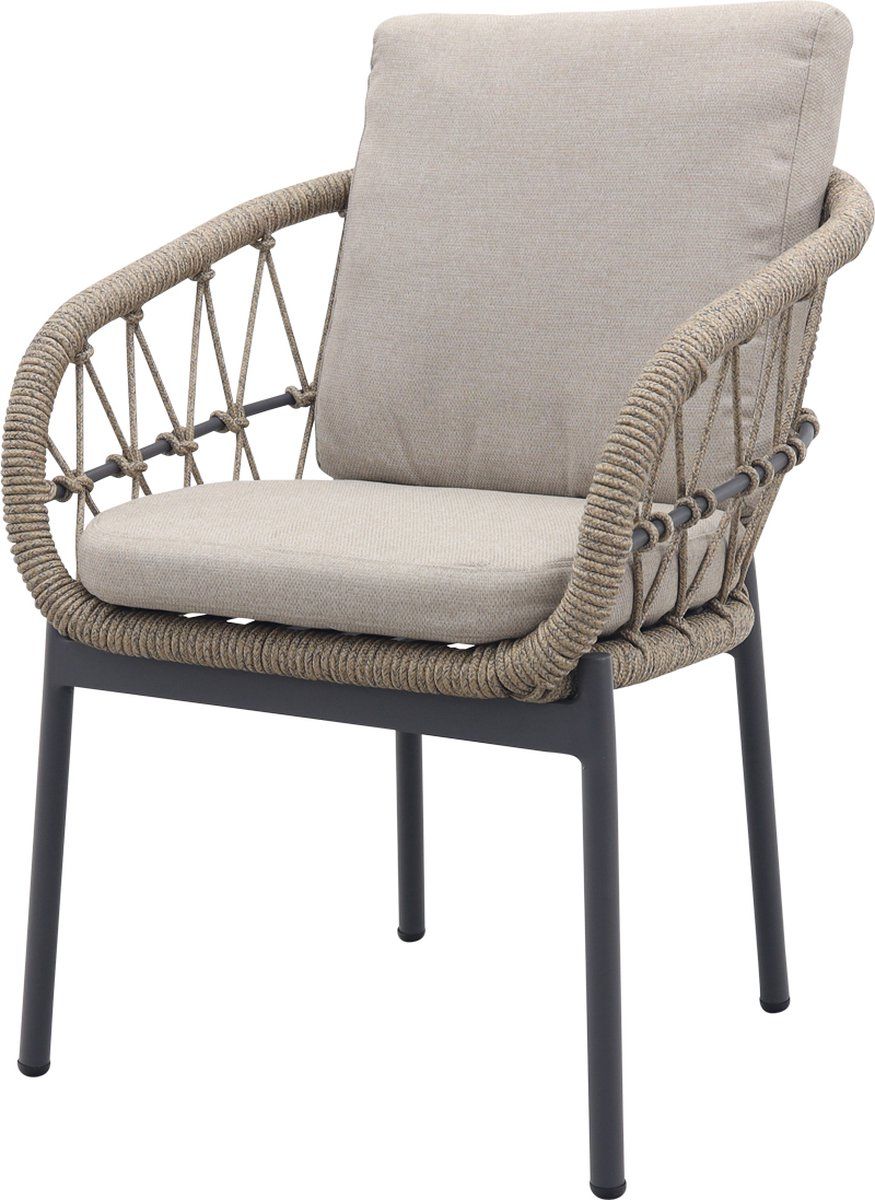 julia naturel rope dining tuinstoel antraciet