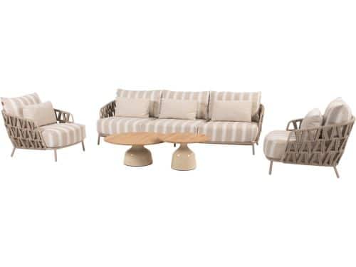 June Beverly stoel bank loungeset 5 delig latte 4 Seasons