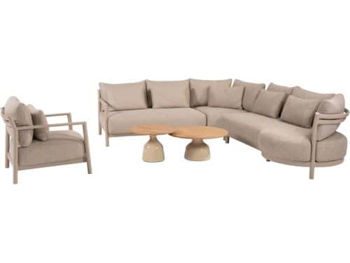 June Mykonos modulaire hoek loungeset 6 delig teak latte 4