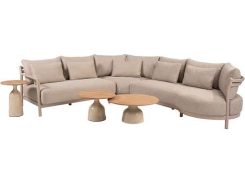 June Mykonos modulaire hoek loungeset 6 delige teak latte 4