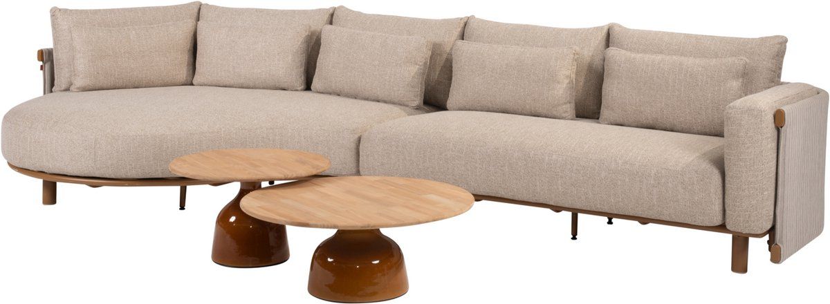 june safina modulaire chaise longue loungeset 4 delig teak amber