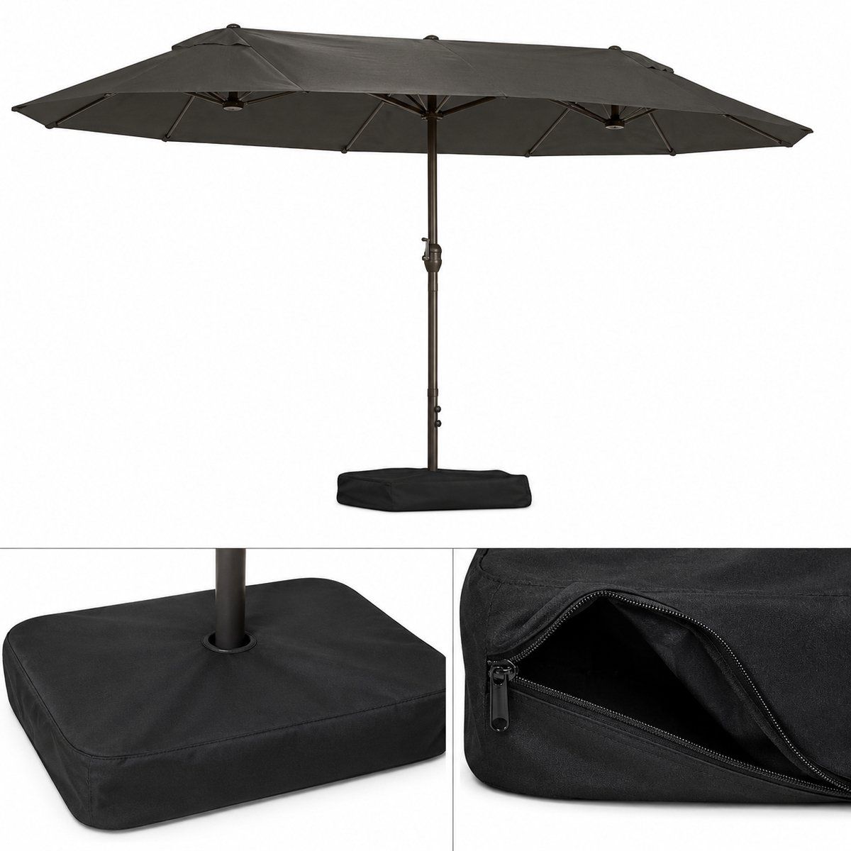 jurrys dubbele parasol tuinparasol zonnescherm inclusief parasolvoet