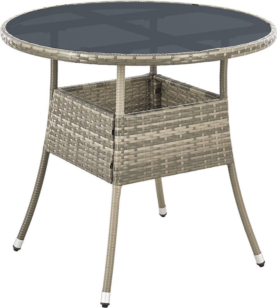 juskys polyrotan tuintafel / bijzettafel / balkontafel yoro