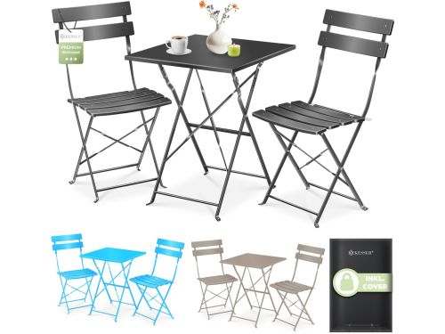 KESSER® 3-delige Bistroset met Klaptisch en 2 Stoelen voor Buiten