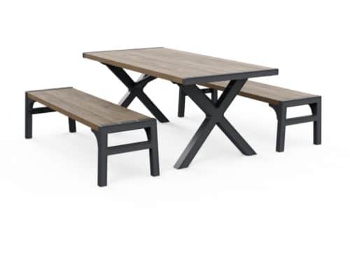 Keter Porto Picknickset - Tafel met 2 Banken - Ashwood