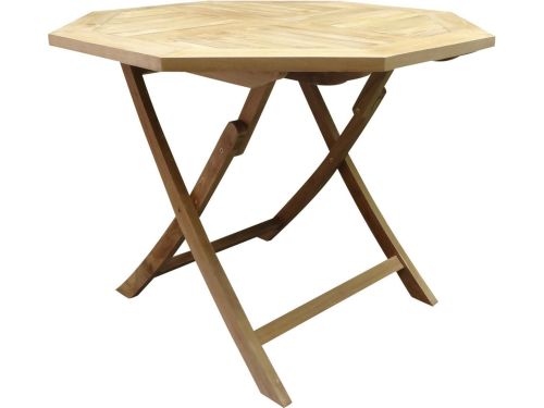 Klaptafel 100x100x75 achtkantige teaktafel