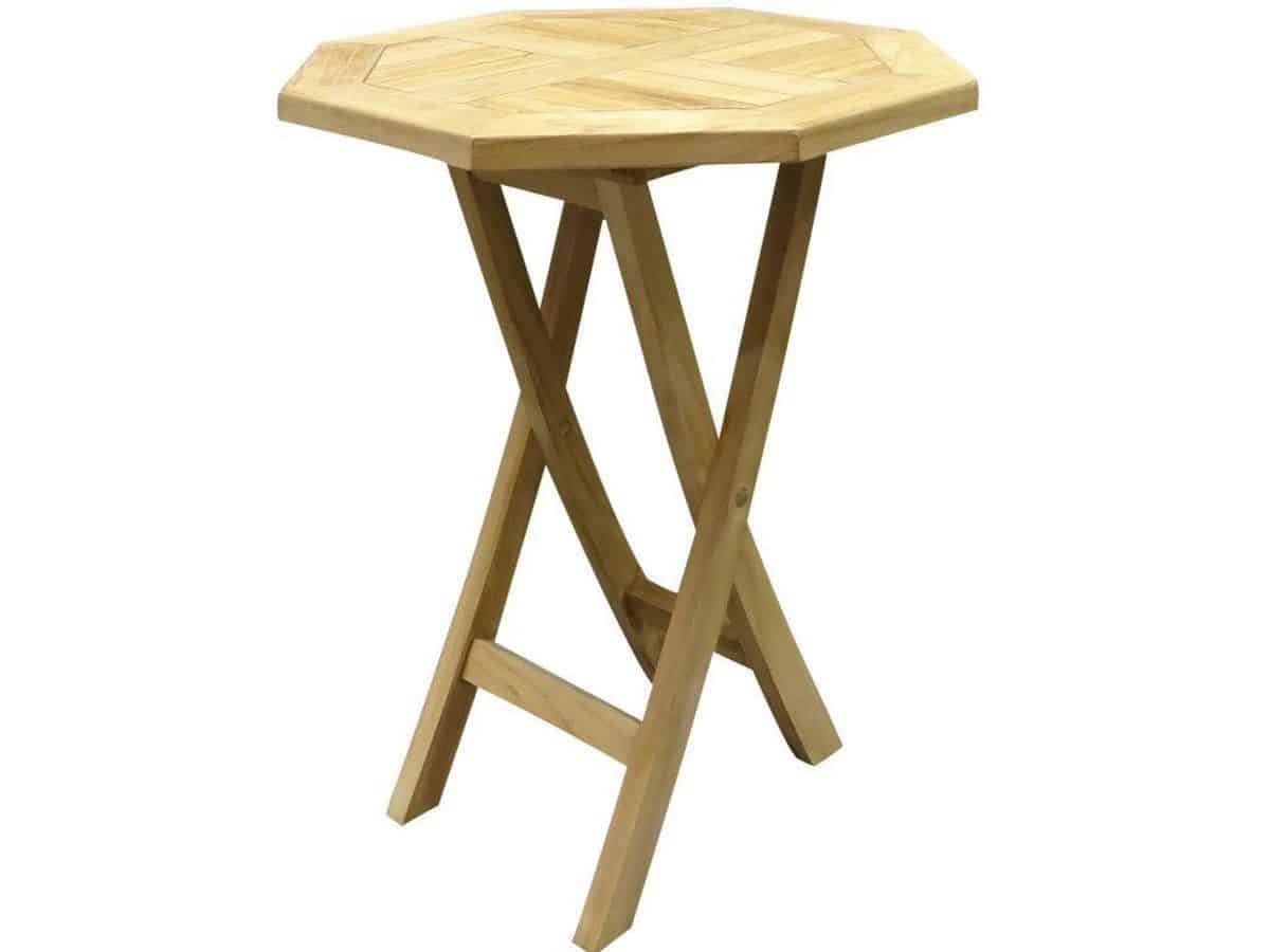 klaptafel 60 cm achtkantig teak