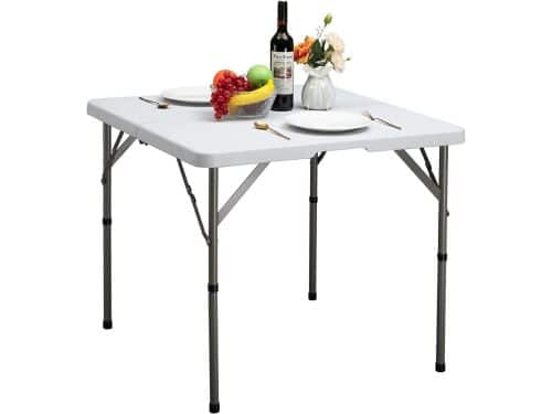 Klaptafel 87 cm - Picknicktafel in hoogte verstelbaar - Vierkant