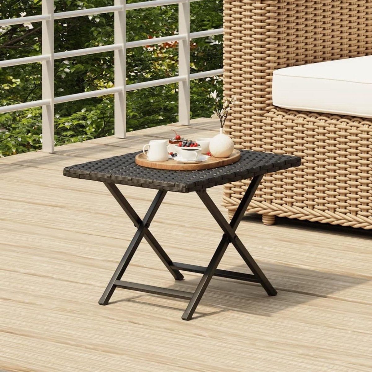 klaptafel balkon tafel buiten zitten weerbestendig rotan