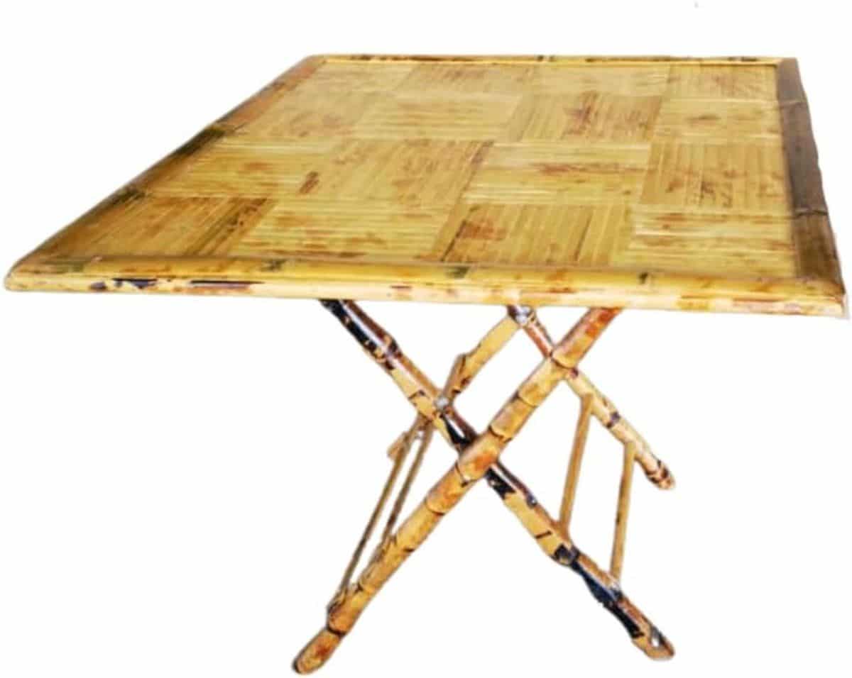 klaptafel bamboe vouwtafel vierkant evenementen organiseren opvouwbaar