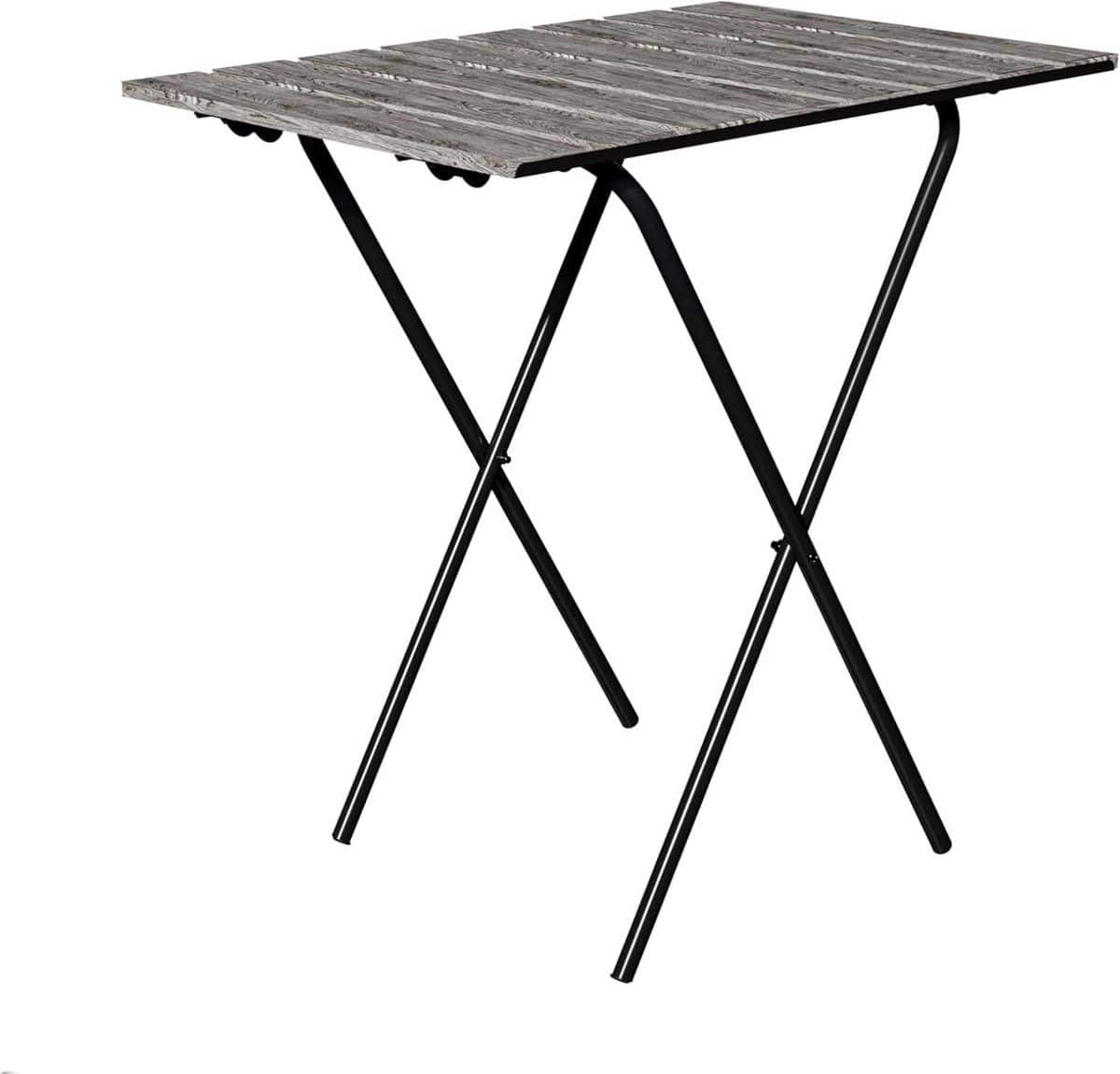klaptafel hout metaal bijzettafel opvouwbaar buiten gebruik