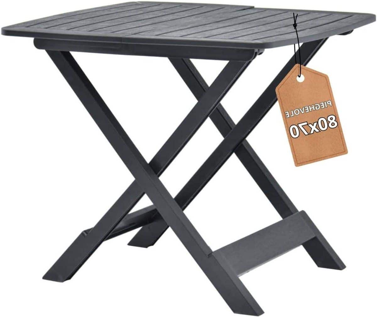klaptafel kunststof houtlook tafel buiten gebruik inklapbaar