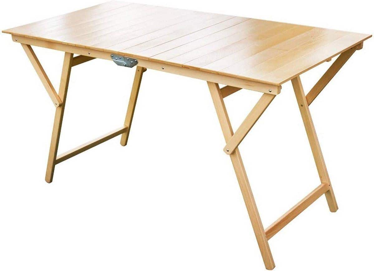 klaptafel met houten strepen 70 x 140 cm voor binnen