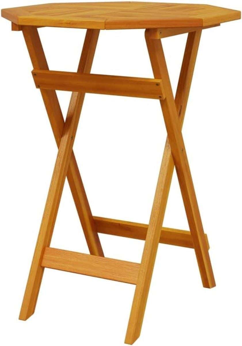 klaptafel rond tuintafel hout buiten zitten inklapbaar