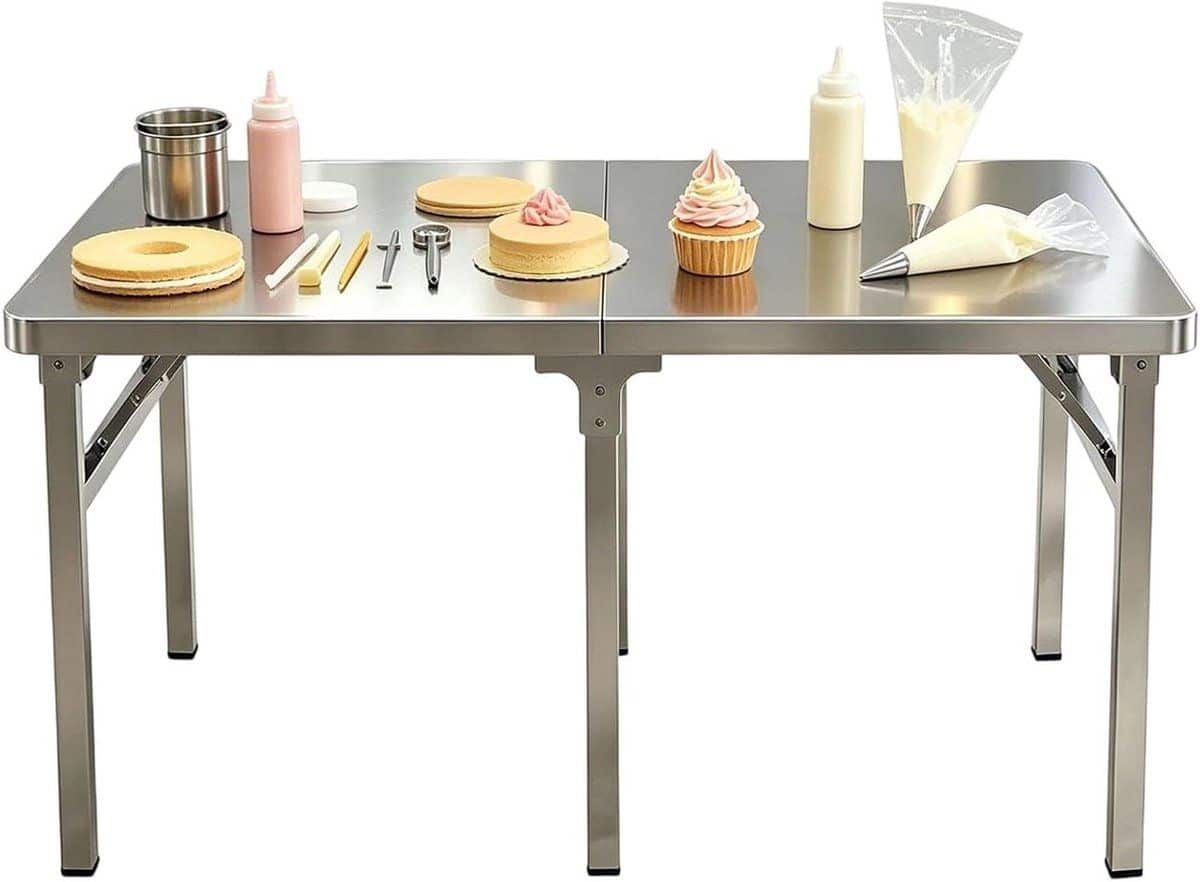 klaptafel rvs opvouwbare werktafel voedselbereiding ruim werkoppervlak