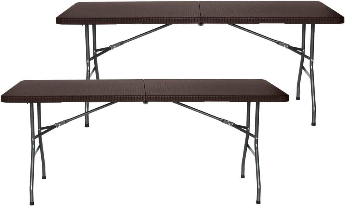 klaptafel set feesttafel buitenactiviteiten rotan effect 180