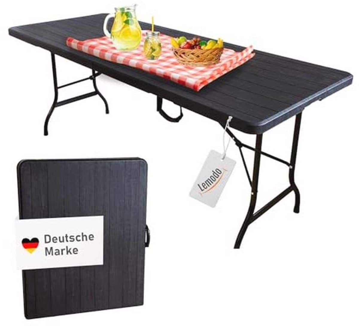 klaptafel voor strand en zwembad hout look, 180 cm