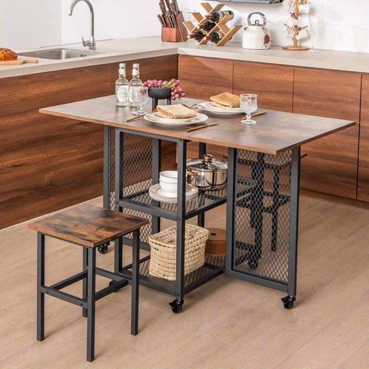 klaptafel vouwtafel eettafel uitschuifbare tafel krukset