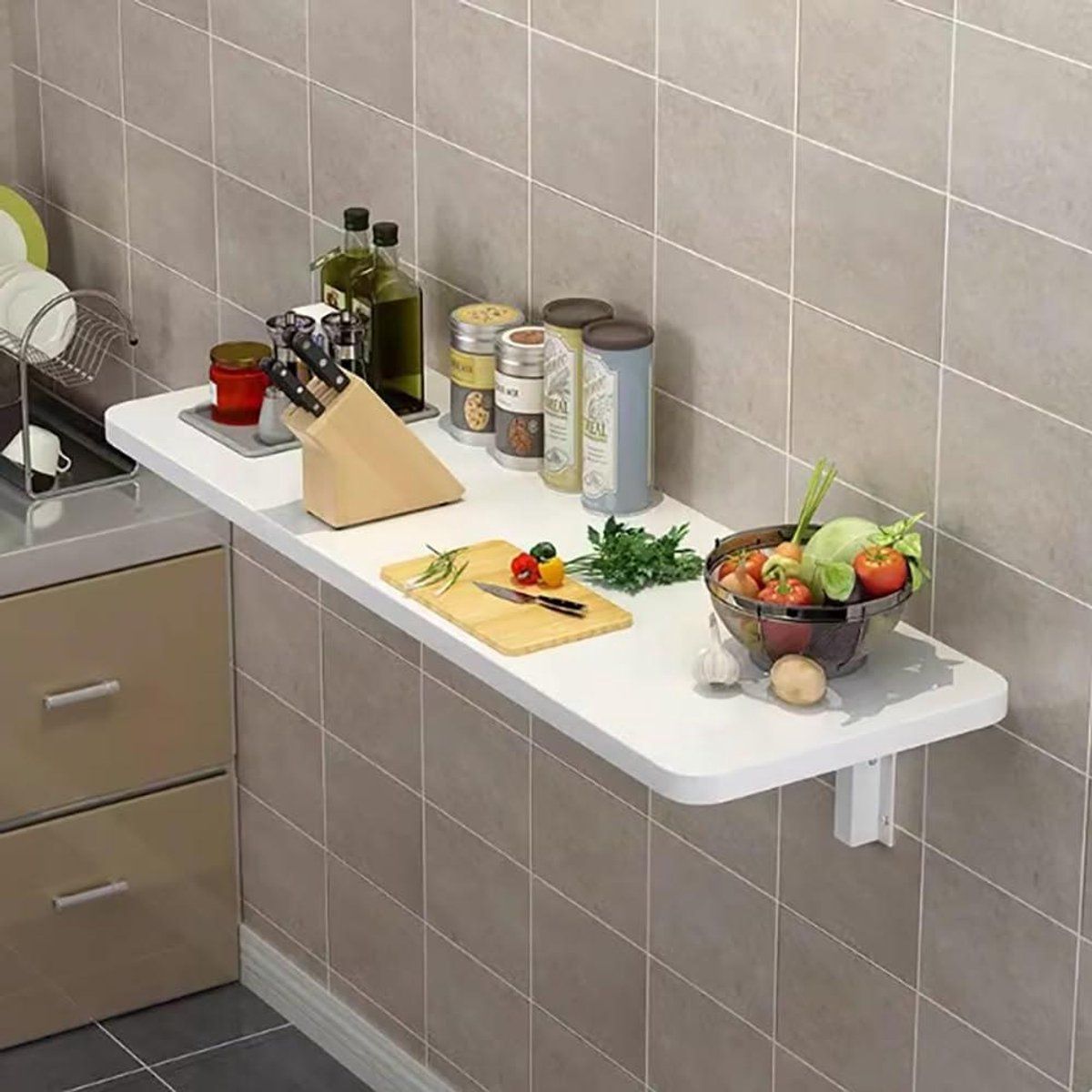 klaptafel wandbureau opvouwbaar ruimte besparen stevige steunen
